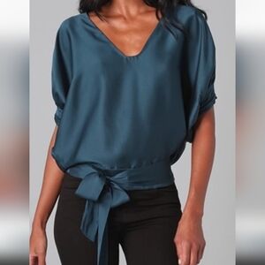 Dian Von Furstenberg Edna Silk Sash Tie Blouse